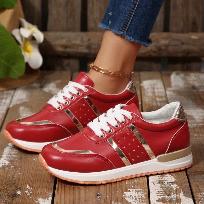 Autumn New Lace-up Breathable Sneakers Women's Plus Size 2025 Comfortable Low-Top Shoes