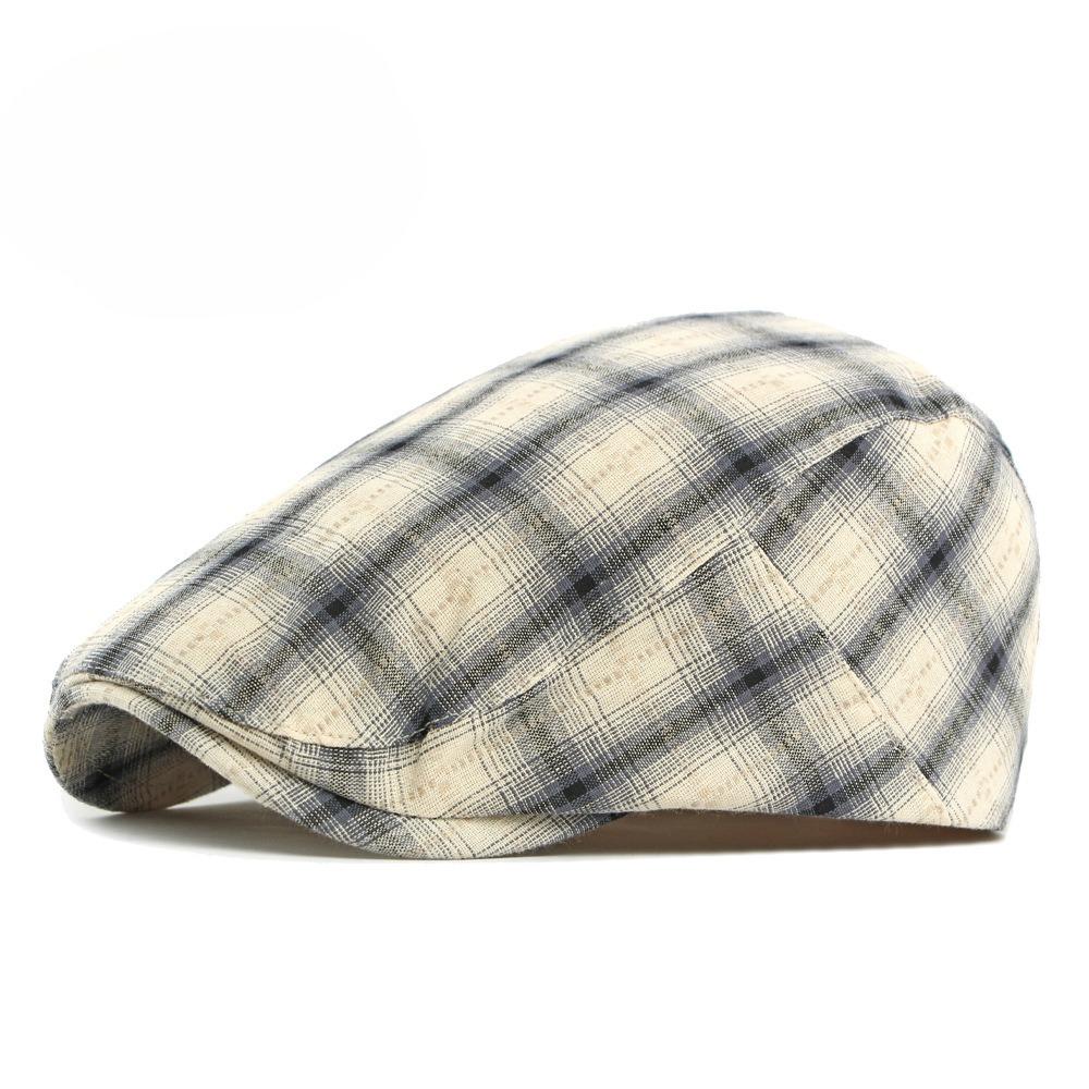 2026 Spring New Plaid Beret Hat for Men Women British Retro Flat Cap Casual Newsboy Hat Versatile Duckbill Cap