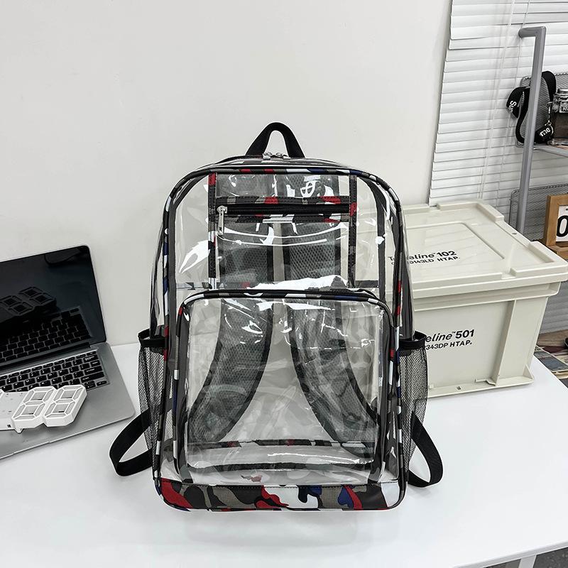 Schulranzen umweltfreundlich PVC transparent Rucksack modisch spritzwassergeschützt Schüler-Schulranzen transparenter Rucksack Gelee-Tasche
