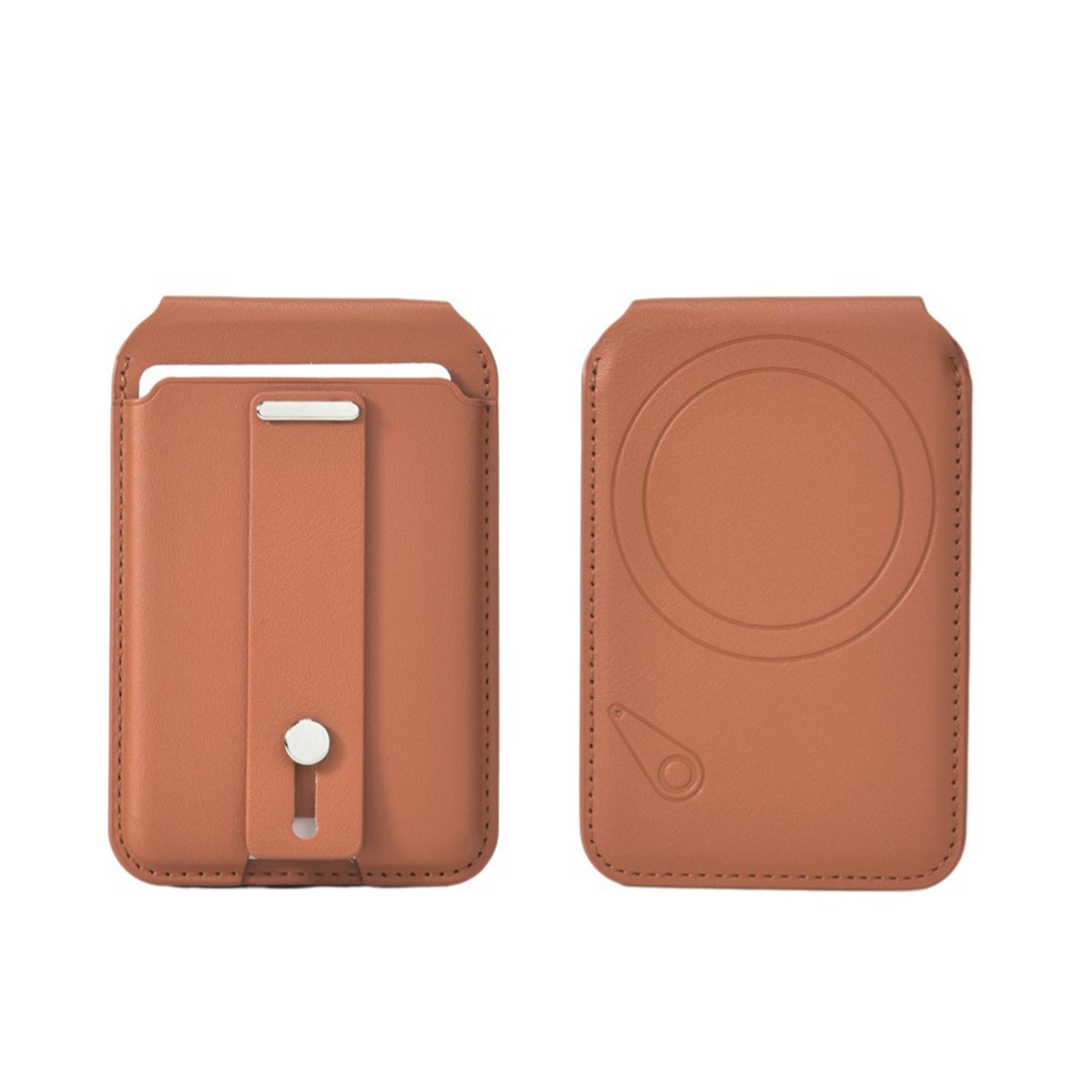 

Magnetic Card Holder RFID Blocking Slim Wallet with Anti-Theft Design Durable Material Compact Size for Secure Card Storage One Size коричневий