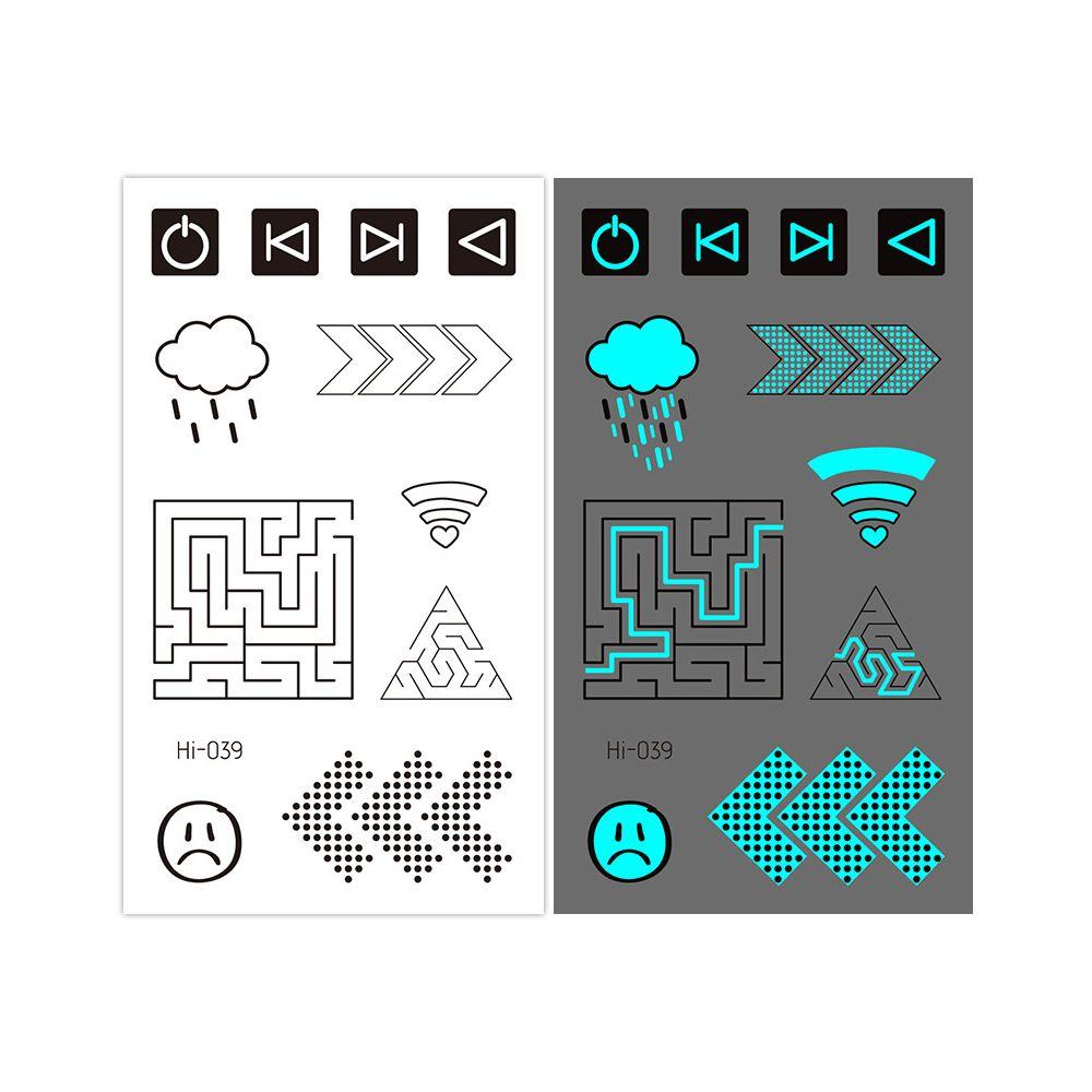 Fluorescent Star Feather Temporary Tattoos Blue Luminous Fake Tattoo Tattoo Sticker Body Art