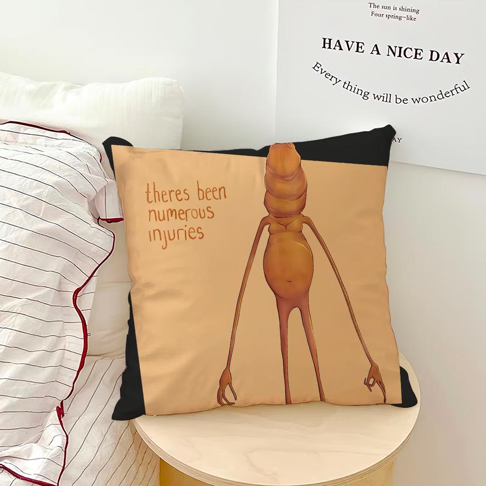 Abstract Funny Marcus The Worm Meme Comfortable Soft Hogar Pillowcase for Sofa Living Room Bed Home Decor Protective Covers