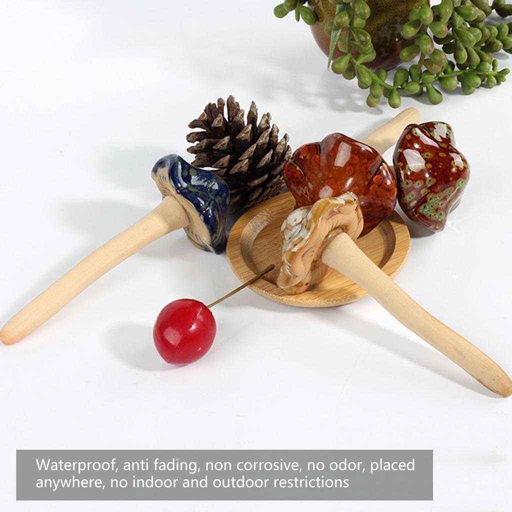4Pcs Ceramics Mushrooms Decorations Fairy Garden Mushroom Ornaments Realistic Mushroom Sculpture Garden Landscape Statue Decors