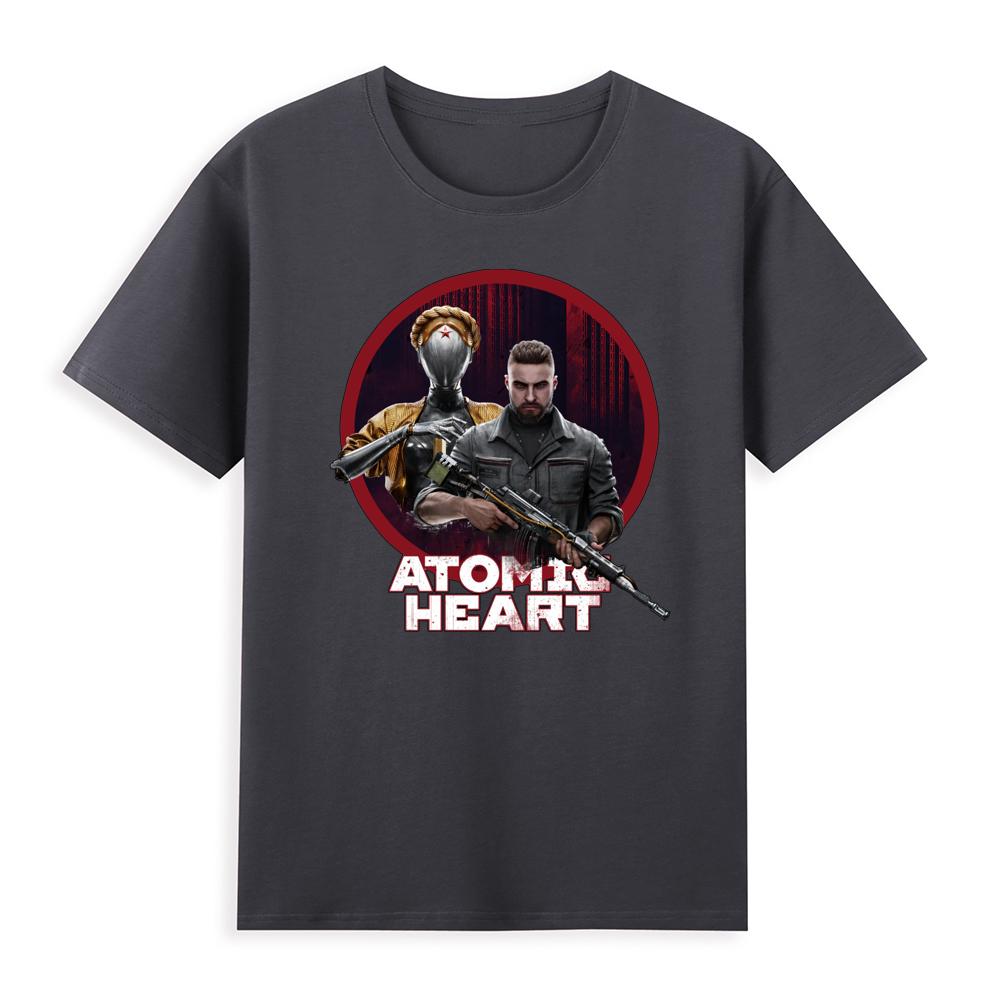 Atomic Heart USSR Game Twins Robot O Neck T Shirts Unisex Cotton High Quality EU Size Tshirt Unisex Streetwear Tshirt Male