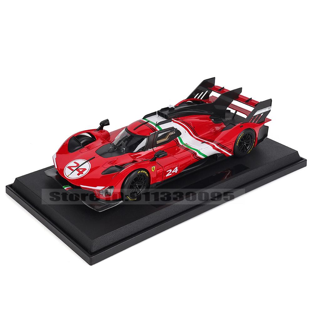 Bburago 1:18 Ferrari 499P LMH 2023 Car Model Boy Big Toy Static Die Cast Vehicles Collectible Model Car Toys