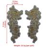 2PCS/1Pair Fashion Handmade Clothing Applique Mesh Flower Embroidery Chest Flower DIY Sew Gold Silver Clothing Patch