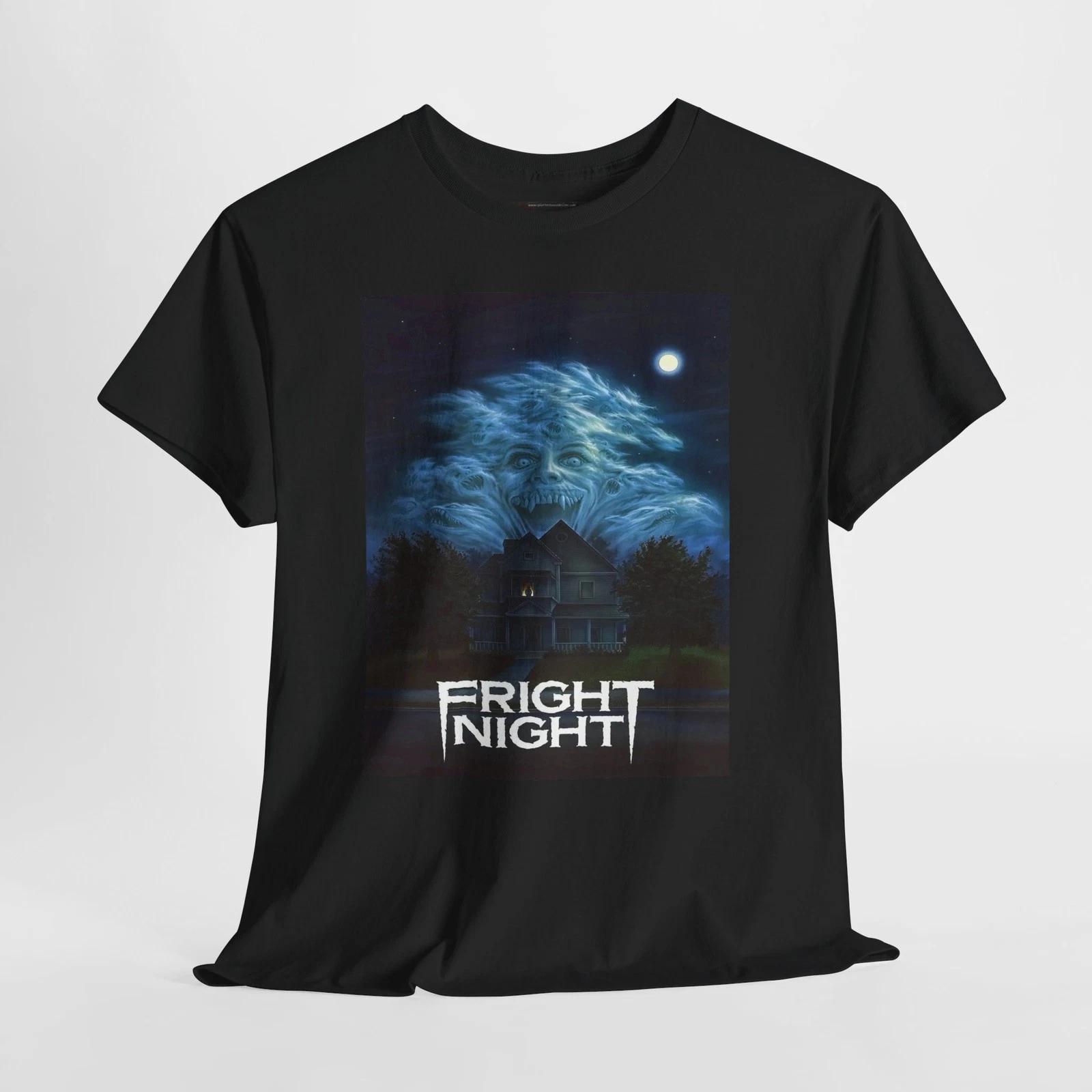 Fright Night 1985 Retro Movie Poster Horror Unisex Graphic T-Shirt S