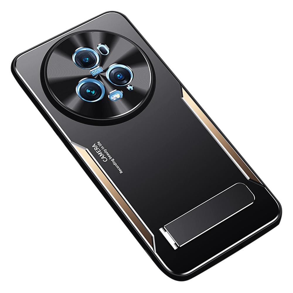 

Противоударный чехол для телефона Honor Magic5 Pro с подставкой, TPU+Алюминиевый сплав, чехол-накладка для мобильного телефона Gold