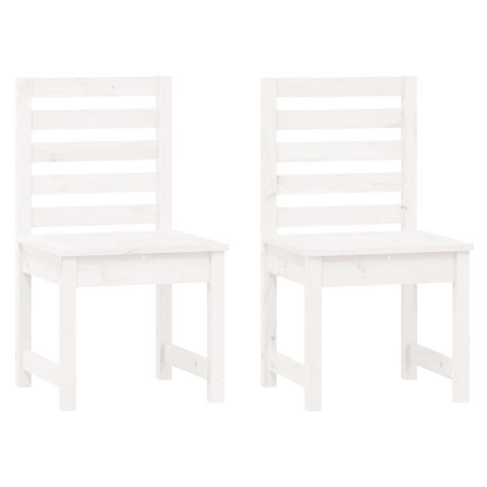 VidaXL Garden Chairs 2 Pcs White 40.5x48x91.5cm Solid Pine Wood 824026