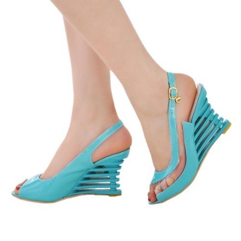 Fashion New Women Heel Sandals Open Toe Buckle Sexy High Wedge Shoes Women's Summer Shoes Women Shoes Footwear