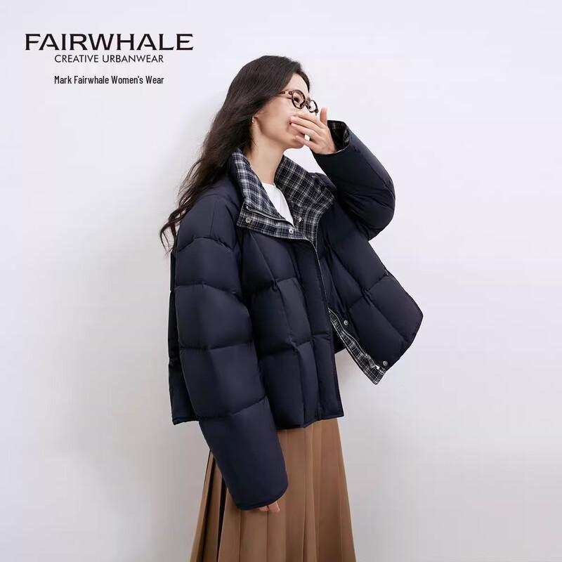 Mark Fairwhale Women's Lapel Collar Short Down Jacket