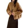 Double-Sided Wool Short Cashmere Coat - Autumn/Winter Korean Style, Petite Silhouette with Round Neck.