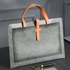 Handheld File Folder Leather Folder Document Storage Bag Leather Laptop Sleeve Leather Buckle Lock for Office Travel