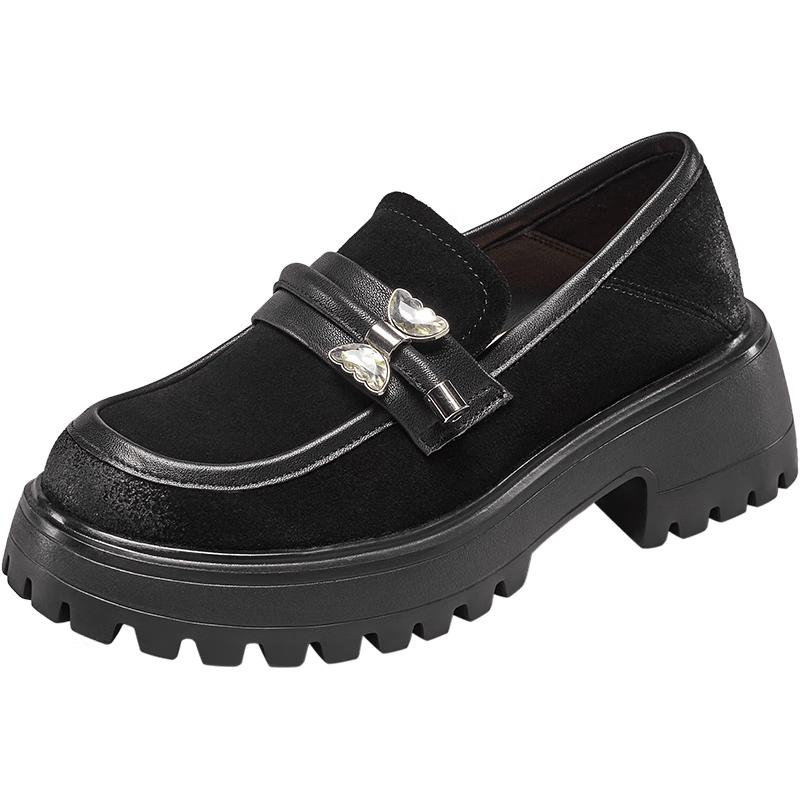 Yierkang Women s Retro British Style Loafers 36
