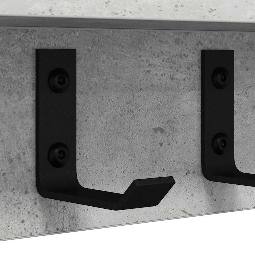 Wall mounted nightstand concrete grey 60 x 10.5 x 10.5 cm