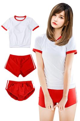 Gym 2 Gym Student [SORAmood] Bloomers, Clothes, Cosplay, Red, Shorts, Types, 3-piece Set, Clothes, S-XL, Full-back Bloomers, Costume,