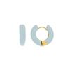 Earrings - LUXENTER - Raki - 18k Gold Plated - Diameter 11 Mm - Blue Lacquer