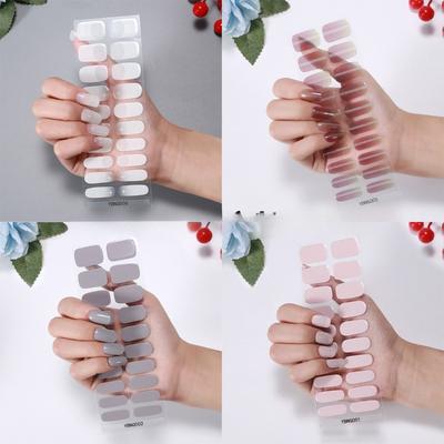 Gel Light Nail Stickers 20 Nail Polish Glue Light Therapy Nail Stickers Full Gel Semi-baked Nail Stickers