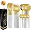 Portugal Stainless Steel 30-Piece Cutlery Set: Western Steak Knife, Fork, Spoon in Gift Box