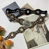 Retro Cowgirl Belt with Studded Detail Adjustable Western Design Sash PU Leather Waist Strap for Women Casual Outfits