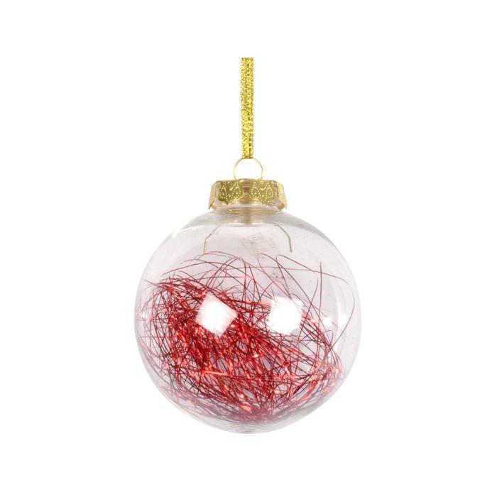 1 boule de noel cheveux d&amp;#39anges rouge
