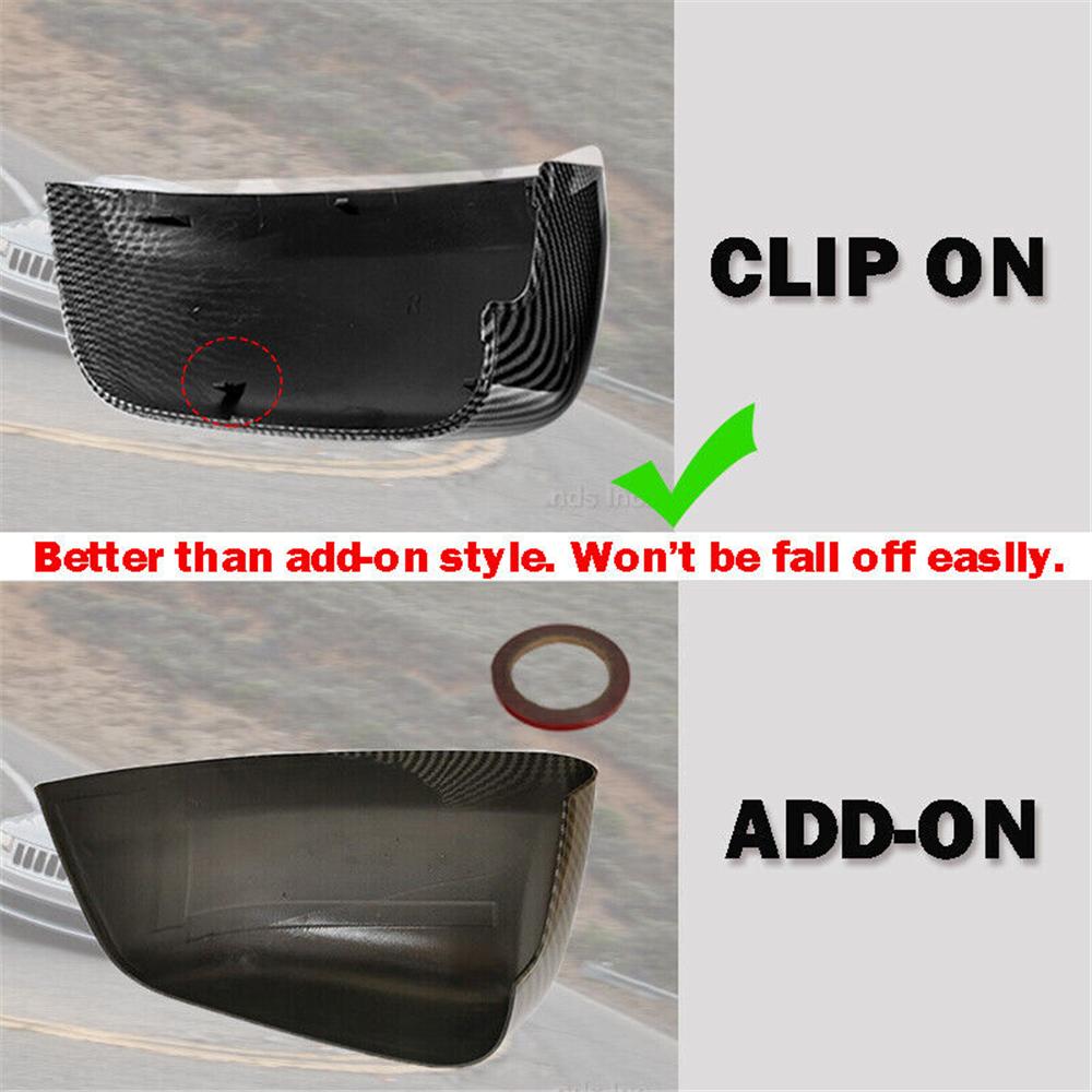 Gloss Black Rear View Mirror Cover Cap For Jeep Grand Cherokee Dodge Durango 2pc