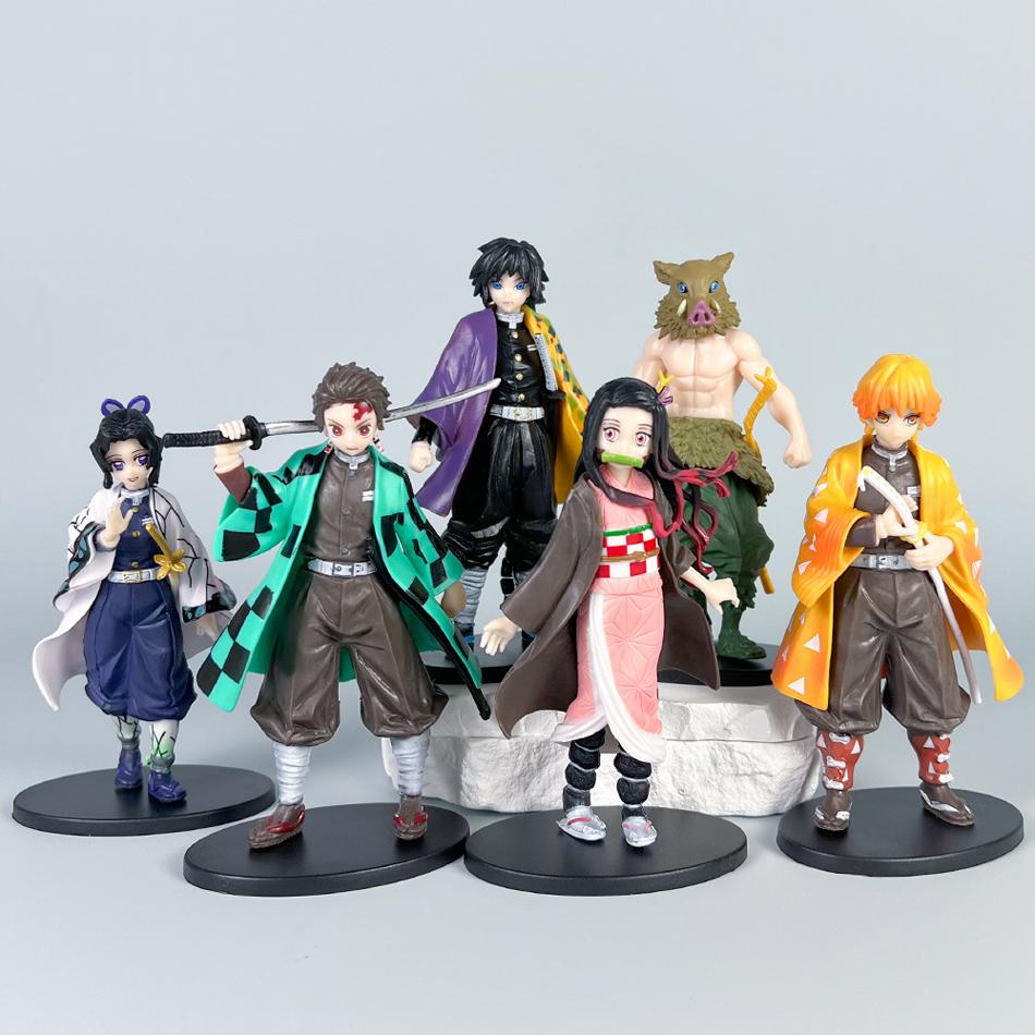 Figurka Anime Kamado Tanjirou Nezuko Pogromca Demonów Figurka Figurki Akcji Model PVC Zabawki Figurka Zenitsu Inosuke Kimetsu No Yaiba
