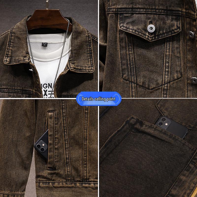 Men's Slim Fit Denim Jacket - Autumn/Winter Trend, European & American Style, Versatile Fashion Top