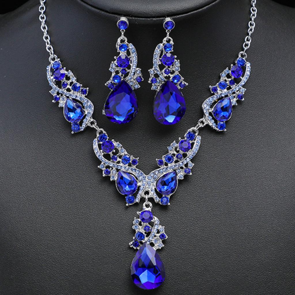 Jewelry Wholesale Fashion New Exquisite Necklace Earring Set Shiny Bride Jewelry Set Hot Selling Collarbone Necklace