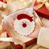 Wiederverwendbare waschbare Tassenuntersetzer Handgehäkelt Nikolaus Untersetzer, Weihnachten Saugfähige Getränkeunterlage, Hitzebeständig für Home Office Schreibtische Rutschfest
