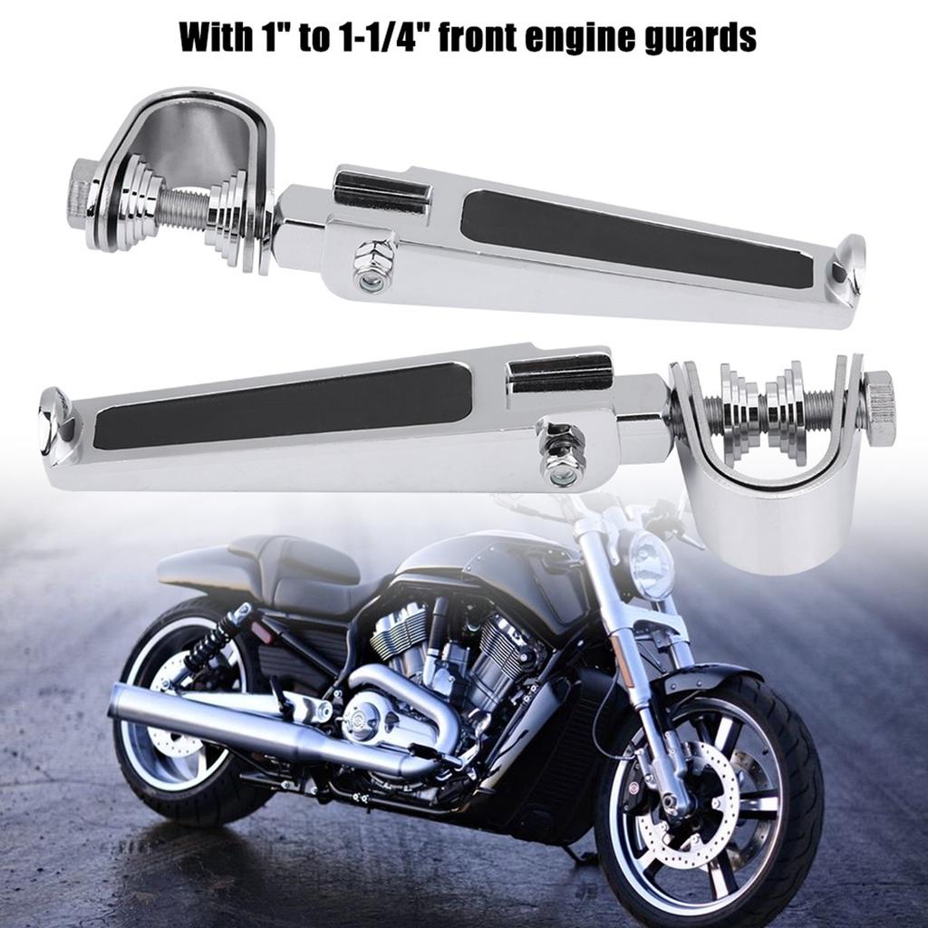 Motorcycle Foot Pegs with Engine Guard Clamps for Motorbike 1" To 1?14