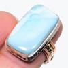Natürlicher Larimar Edelstein 925 Massiv Sterlingsilber Zweifarbig Geschenkring S.9 S1u57
