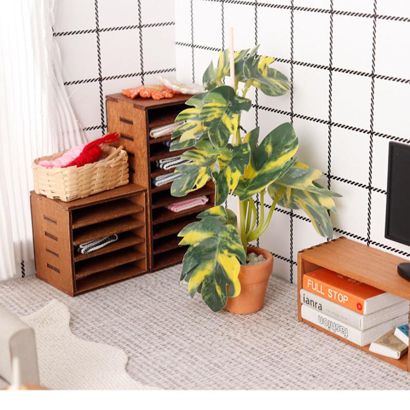 1/12 Dollhouse Simulation Green Plants Bonsai Model Dollhouse Scene Decoration Micro Landscape Garden Bonsai Ornament