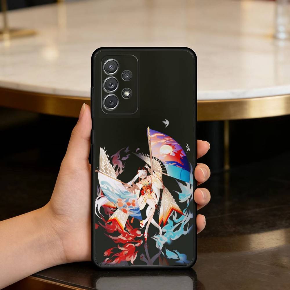 Cool O-Onmyoji Game Soft Silicone Black Cover Phone Case For Samsung Galaxy A73,A72,A71,A70,A53,A52,A51