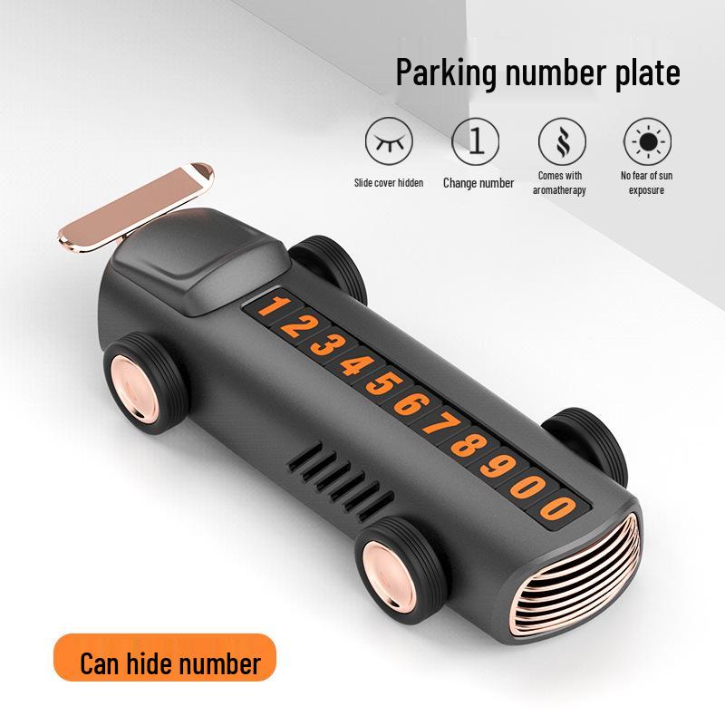 Creative Interior Car Ornament: Temporary Parking Sign, Aromatherapy, Hidden Fluorescent Number