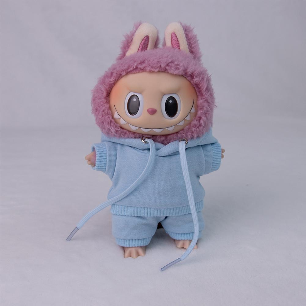 For 17cm Labubu Doll Clothes Fashion Clothes Hoodies Doll Clothes Color Match Hoodies Dolls Accessories Cute Decoration Little Cloths