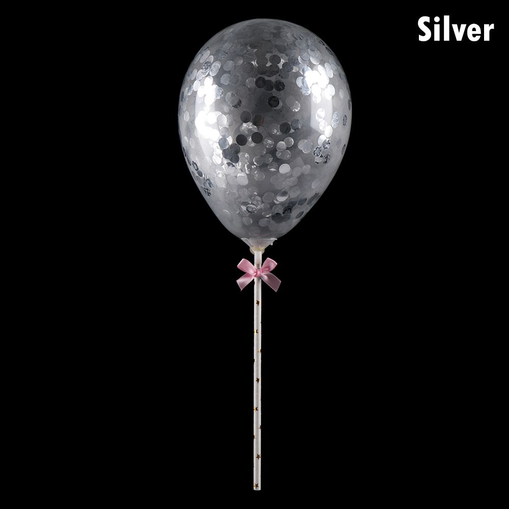 5 inches  Shower Party Supplies Birthday Transparent Balloon Cake Topper Cake Decoration Confetti Balloon