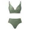Heiß verkaufender einfarbiger Cross-Over Softcup-Bikini – Damen Europäische & Amerikanische Sexy Bademode