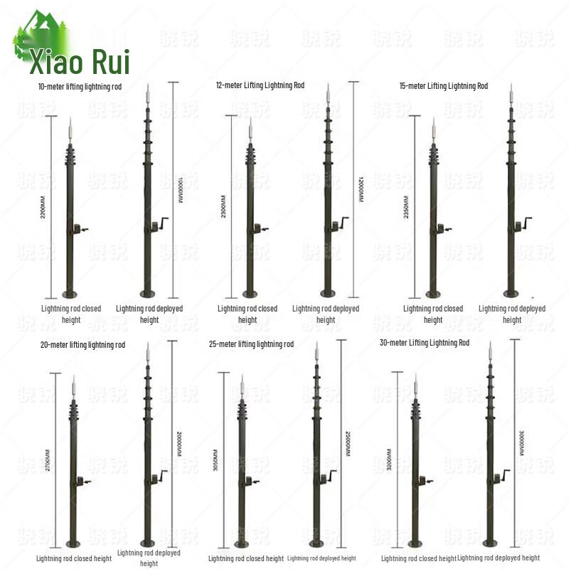 Xiao Rui Portable Telescopic Manual Lift Lightning Rod Kit