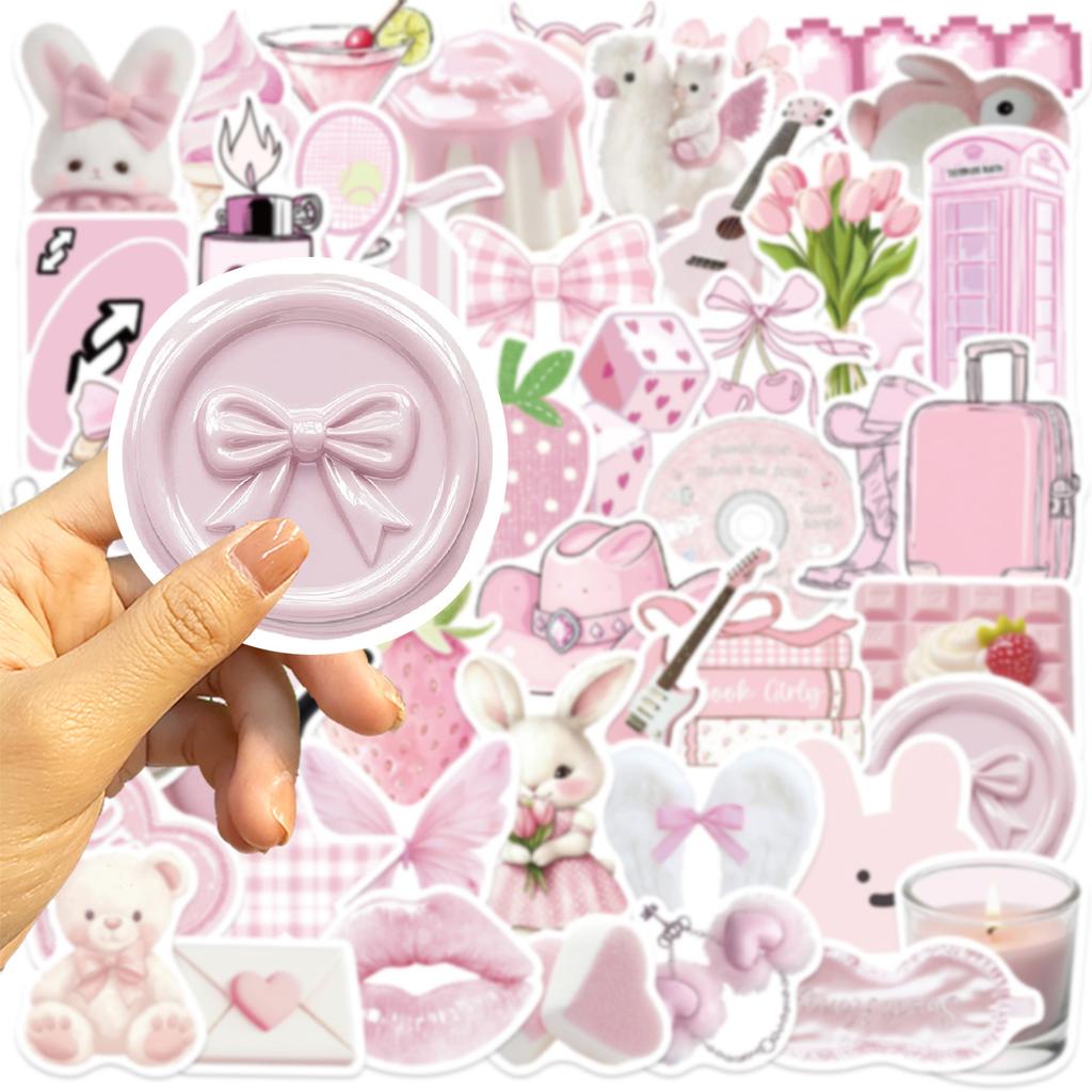 50pcs Pink Art Aesthetics Graffiti Stickers DIY Phone Guitar Laptop Notebook Suitcase Cup Waterproof Sticker Decals
