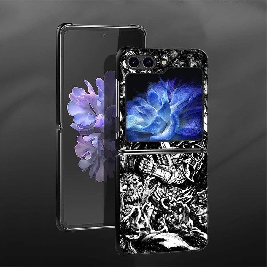 Berserk Comics Anime Cool Back Phone Cover Funda Case for Samsung Galaxy Flip3 Z Flip 7 6 5 4 3 Flip5 Flip7 FE Flip6 Flip4