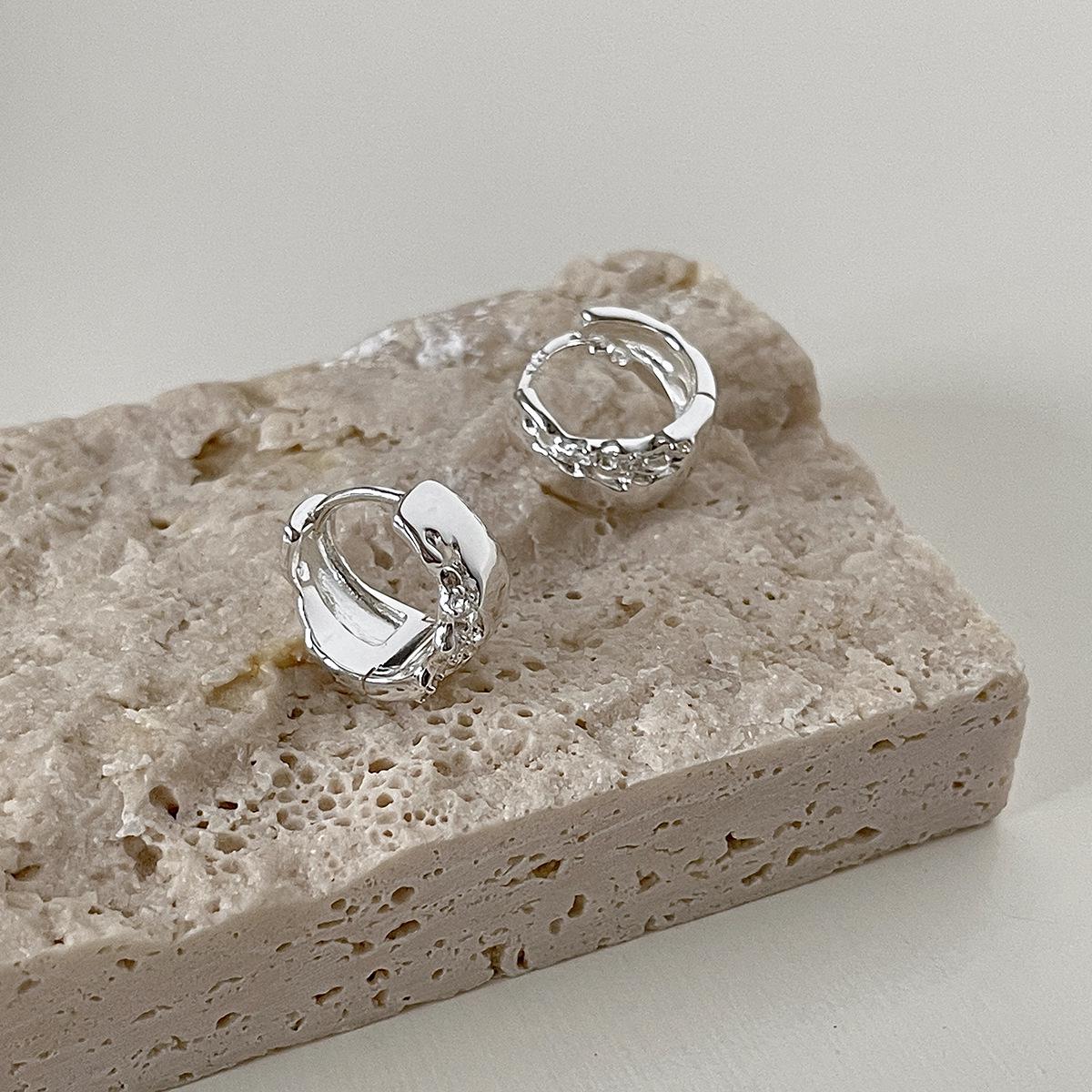 Korean Geometric Irregular Luxury Earrings for Women: Trendy Ear Cuff and Back Earrings
