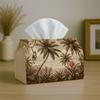 1pc Vintage Tropical Jungle Tissue Box with Monkey & Palm Tree - Sepia Napkin Holder Organizer Suitable for Kitchen, Car, Living Room, Bedroom - Decor