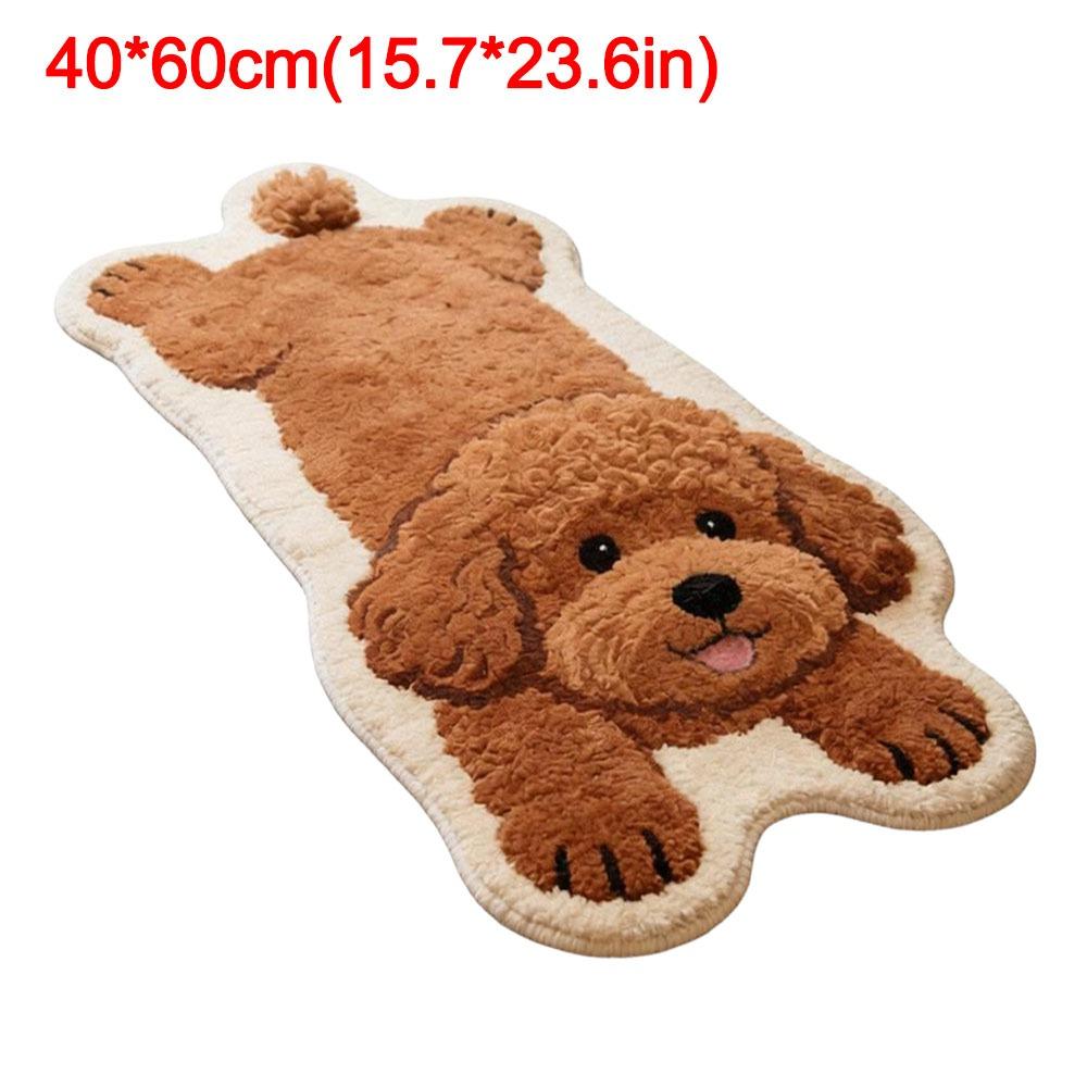 Special-shaped Puppy Print Rug Decorative Carpet Animal Floor Mat Entryway Mat Bedside Floor Decor