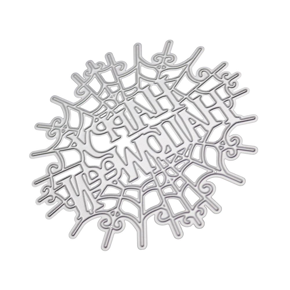 Fröhliches Halloween Spinnennetz Metall Silberfarben Schablone Präge-Stanzformen Für DIY Scrapbooking Papier Album Kartenherstellung