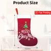 Christmas Decoration Fireplace Hanging Stocking 1pc Christmas Stocking Decoration with Falling Snow & Pine Trees - Red H