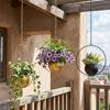 Minimalist Metal Hanging Flower Pot Iron Art Hanging Plant Bucket  Balcony Decoration