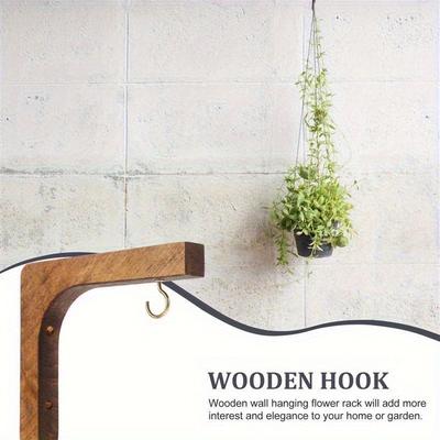 1 pièce Style Nordique Perles en Bois Double Couche Planche de Rangement Accroche-vêtement Décoration Plantes d'Intérieur Accroche Murale