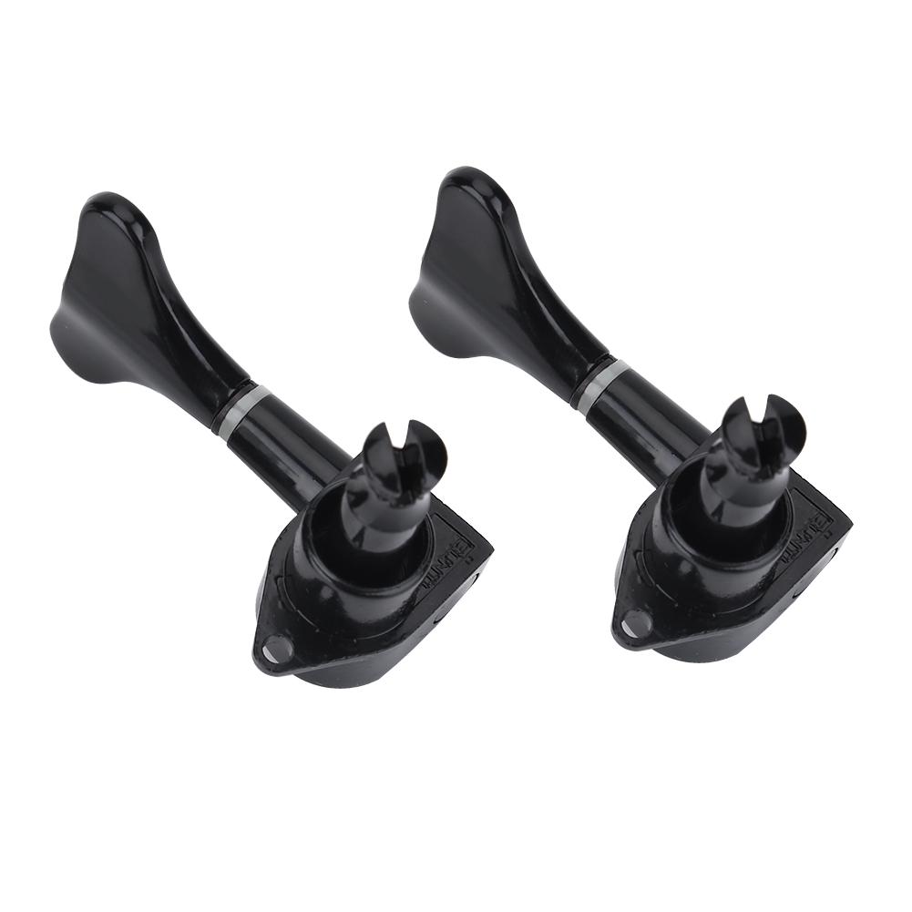 2L 2R Black Closed Zinc Alloy Machine Heads String Tuners Tuning Pegs for Electric Bass