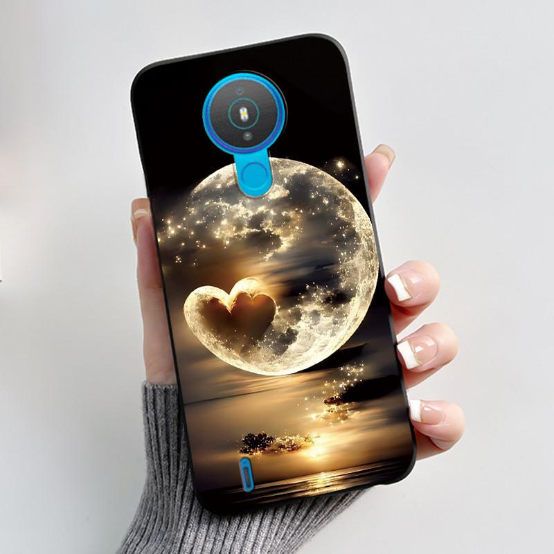 For Nokia 1.4 TA-1322 Trendy Black Phone Case For Nokia 6.2/Nokia 7.2 Lucky Koi Anti-Scratch Soft Shockproof Back Shell Cover